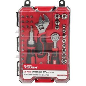 Hyper Tough 39-Piece Stubby Tool Set in Click Fit™ Case NEW